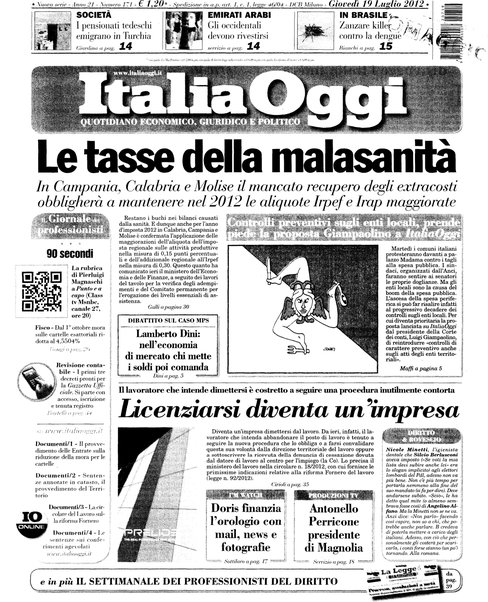 Italia oggi : quotidiano di economia finanza e politica